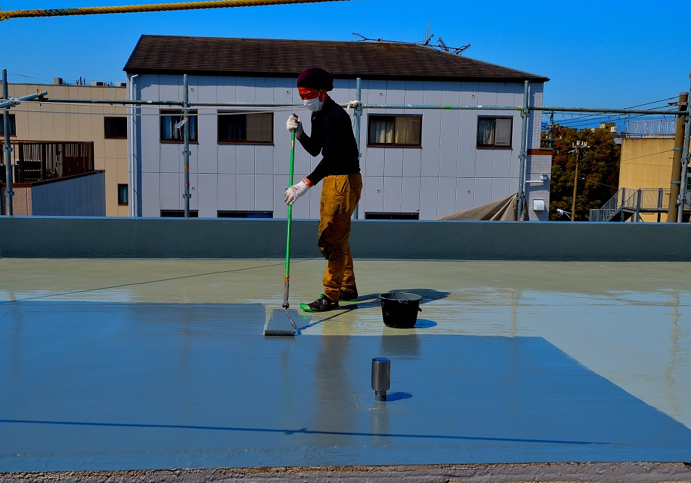 屋上防水トップ塗装